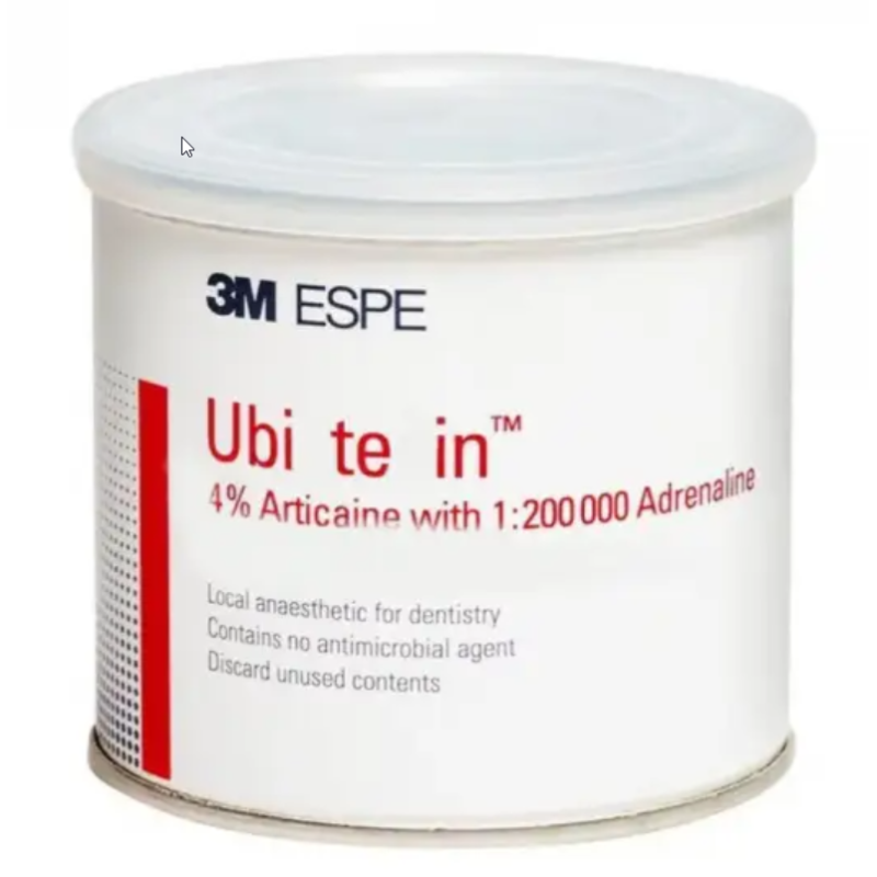 Ubi.stezin, анестетик 1/200 000, 50 карпул. 3M ESPE Уби стезин ЧЕРВОНИЙ (50 карпул)