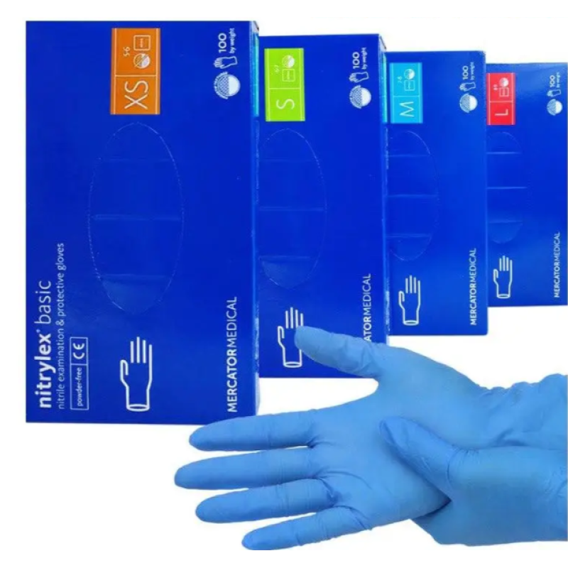 Перчатки нитриловые неопудренные Нитрилекс, Nitrylex Basic, 100 шт (50 пар)
