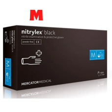Перчатки нитриловые нитрилекс( nitrylex) упаковка 50 пар (без пудры), черные