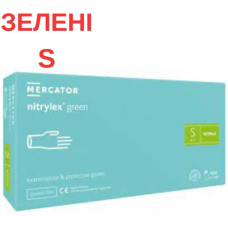 Нитриловые перчатки Mercator Nitrylex Green размер S зеленые (50 пар) 100шт