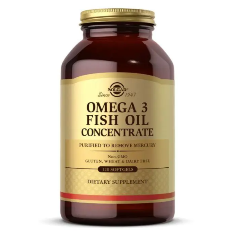 Solgar Omega 3 Fish Oil Concentrate, 120 капсул Жирные кислоты