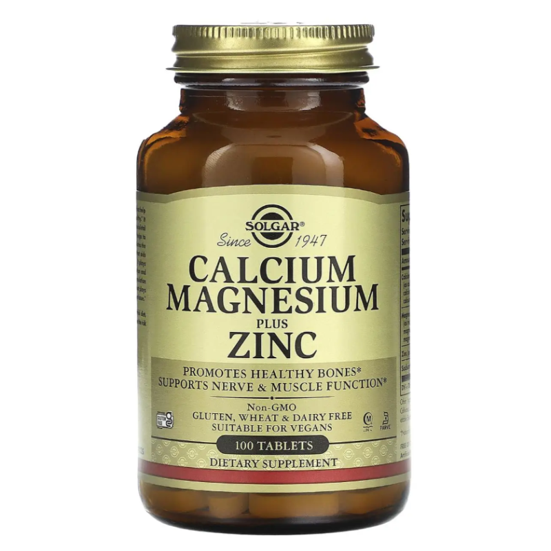 Calcium Magnesium Plus Zinc, Solgar, 100 таблеток Кальций, магний, цинк Calcium Magnesium Plus Zinc, Solgar, 100 таблеток Кальций, магний, цинк