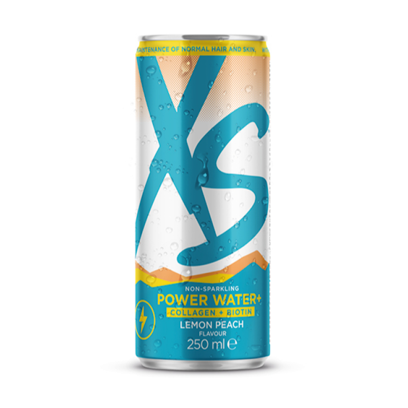 XS Power Water+ Энергетический напиток с коллагеном и биотином 12 банок по 250 мл