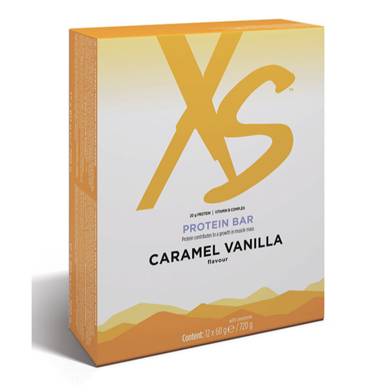 XS  Протеиновый батончик, карамельно-ванильный вкус 12 батончиков x 60 г e / 720 г